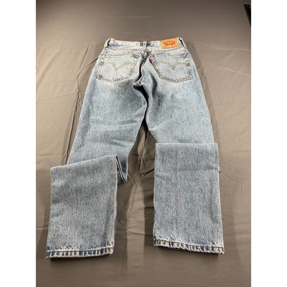 Levis 501 Womens Jeans W24 L30 Lt Wash Distressed Ripped Button Fly 100% Cotton - Picture 10 of 10